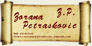 Zorana Petrašković vizit kartica
